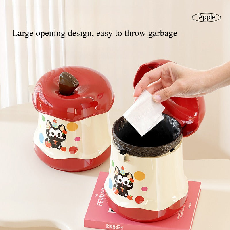 Cute Mini Trash Can in The Shape of an Apple, a Fun And Stylish Storage Box for The Desk, Perfect for Office Or Dorm Use