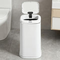 11.36-Gallon Commercial Smart Toilet Trash Can, Automatic Trash Bin, White Automatic Sensing Garbage Can, Small Smart Trash Bin, Lid-Equipped Smart Trash Can, Suitable for Bedrooms, Bathrooms, And Offices