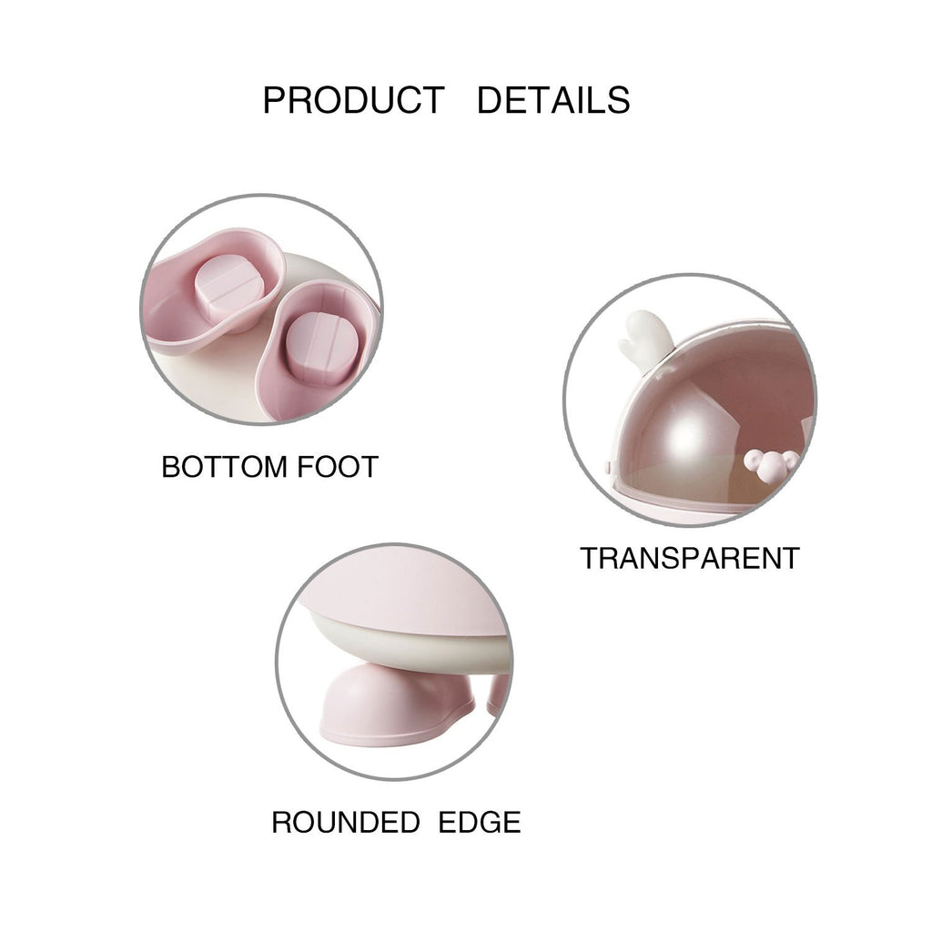 MY LITTLE PONY Plastic Trash Bin with Lid | Bedroom Countertop Waste Bin, Office Small Trash Can with Ear Decorations, Transparent Top, Cute Round Shape, Thumbs Up Gesture