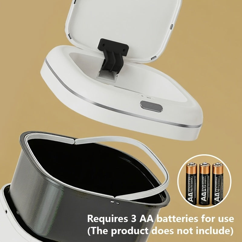 11.36-Gallon Commercial Smart Toilet Trash Can, Automatic Trash Bin, White Automatic Sensing Garbage Can, Small Smart Trash Bin, Lid-Equipped Smart Trash Can, Suitable for Bedrooms, Bathrooms, And Offices
