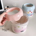 1pc Cute and Stylish Office Covered Storage Bin | Adorable Plastic Wastebasket, Oval Shape, No Electricity Needed